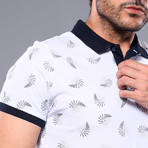 Kaven Pattern Short Sleeve Polo Shirt // White (2XL)