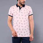 Jenson Floral Short Sleeve Polo Shirt // Pink (L)