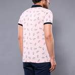 Jenson Floral Short Sleeve Polo Shirt // Pink (L)