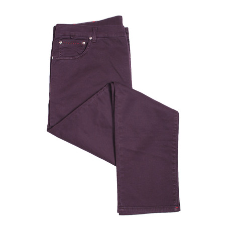 5 Pocket Denim Pants // Burgundy (Euro: 44)