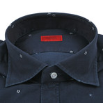Isaia // Bill Floral Motive Casual Shirt // Navy (US: 15R)