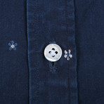 Isaia // Bill Floral Motive Casual Shirt // Navy (US: 15R)