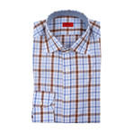 Isaia // Francesco Checked Dress Shirt // Blue (US: 15.5R)