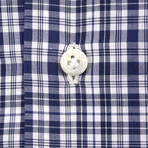 Isaia // Alessandro Checked Dress Shirt // Blue (US: 15R)