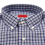 Isaia // Alessandro Checked Dress Shirt // Blue (US: 15R)