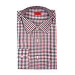 Isaia // Luca Checked Dress Shirt // Red + Gray (US: 15R)