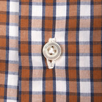 Isaia // Davide Checked Dress Shirt // Brown (US: 15R)