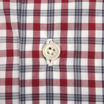 Isaia // Luca Checked Dress Shirt // Red + Gray (US: 15R)