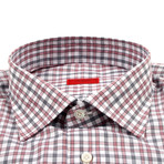 Isaia // Emanuele Checked Dress Shirt // Red + Gray (US: 15R)