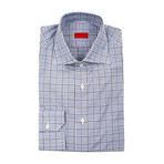 Isaia // Lorenzo Checked Dress Shirt // Blue (US: 15R)