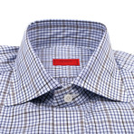 Isaia // Lorenzo Checked Dress Shirt // Blue (US: 15R)