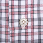 Isaia // Emanuele Checked Dress Shirt // Red + Gray (US: 15R)