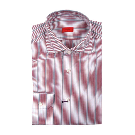 Isaia // Manuel Stripped Shirt // Multicolor (US: 15R)