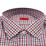 Isaia // Luca Checked Dress Shirt // Red + Gray (US: 15R)