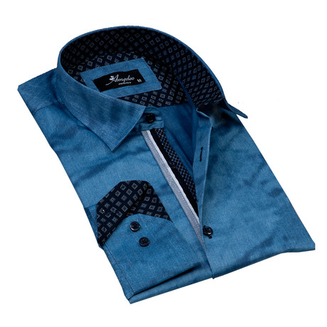 Amedeo Exclusive // Reversible Cuff Button-Down Shirt // Denim Blue (L)