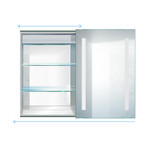 LED Medicine Cabinet Sliding Door + Dimmer + Defogger // 20"L x 30"W (Opens to the Right)