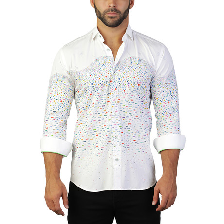 Fibonacci Fish Dress Shirt // White (S)