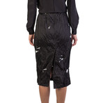 Miu Miu // Cotton Metal Fiber Blend Crinkled Long Skirt // Black (US: 2)