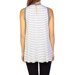 Miu Miu // Viscose Sleeveless Striped Blouse Shirt // Gray (US: S)