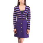 Prada // Cashmere Striped Cardigan // Purple (US: 2)