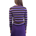 Prada // Cashmere Striped Cardigan // Purple (US: 2)