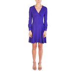 Prada // Acetate Viscose Blend Long Sleeve Pleaded Dress // Purple (US: 4)