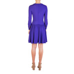 Prada // Acetate Viscose Blend Long Sleeve Pleaded Dress // Purple (US: 4)