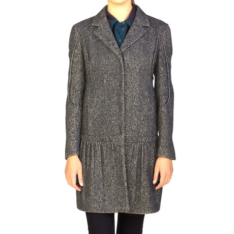 Prada // Wool Cashmere Blend Ribbed Overcoat // Gray (US: 4)