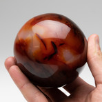 Polished Carnelian Sphere // On Stand