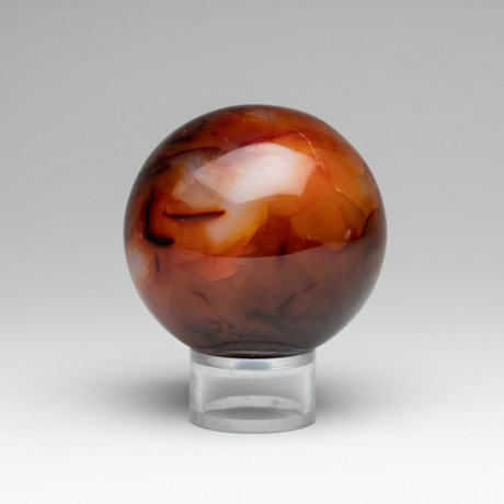 Polished Carnelian Sphere // On Stand