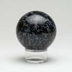 Polished Indigo Gabbro Jasper Sphere // On Stand