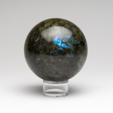 Polished Labradorite Sphere // On Stand