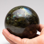 Polished Labradorite Sphere // On Stand