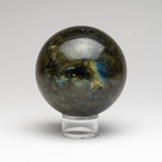 Polished Labradorite Sphere // On Stand