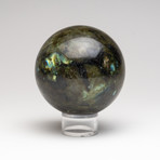 Polished Labradorite Sphere // On Stand