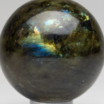 Polished Labradorite Sphere // On Stand