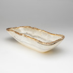 Small Polished Natural Onyx Canoe Bowl