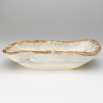 Small Polished Natural Onyx Canoe Bowl