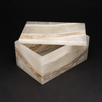 Rectangular Mexican Onyx Box // White // 3lbs