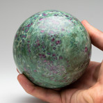 Polished Ruby Fuchsite Sphere // On Stand