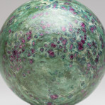 Polished Ruby Fuchsite Sphere // On Stand