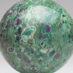 Polished Ruby Fuchsite Sphere // On Stand