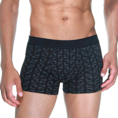Square Patterned Boxer // Black (Small)