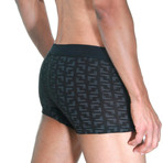 Square Patterned Boxer // Black (Small)