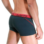 Side Striped Boxer // Anthracite + Red (Medium)
