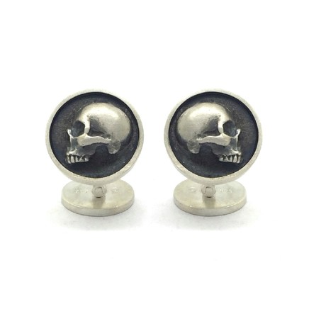 Skull Side Profile Cufflinks (Petit // 0.55" Diameter)