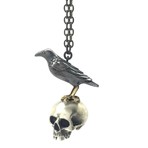 Raven + Skull Necklace (18"L)