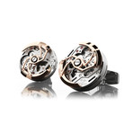 Rotor Cufflink // Silver + Rose Gold