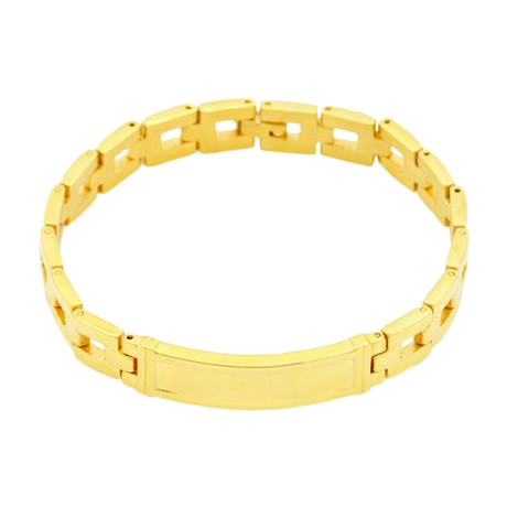 18K Gold Plated Stainless Steel ID Link Bracelet