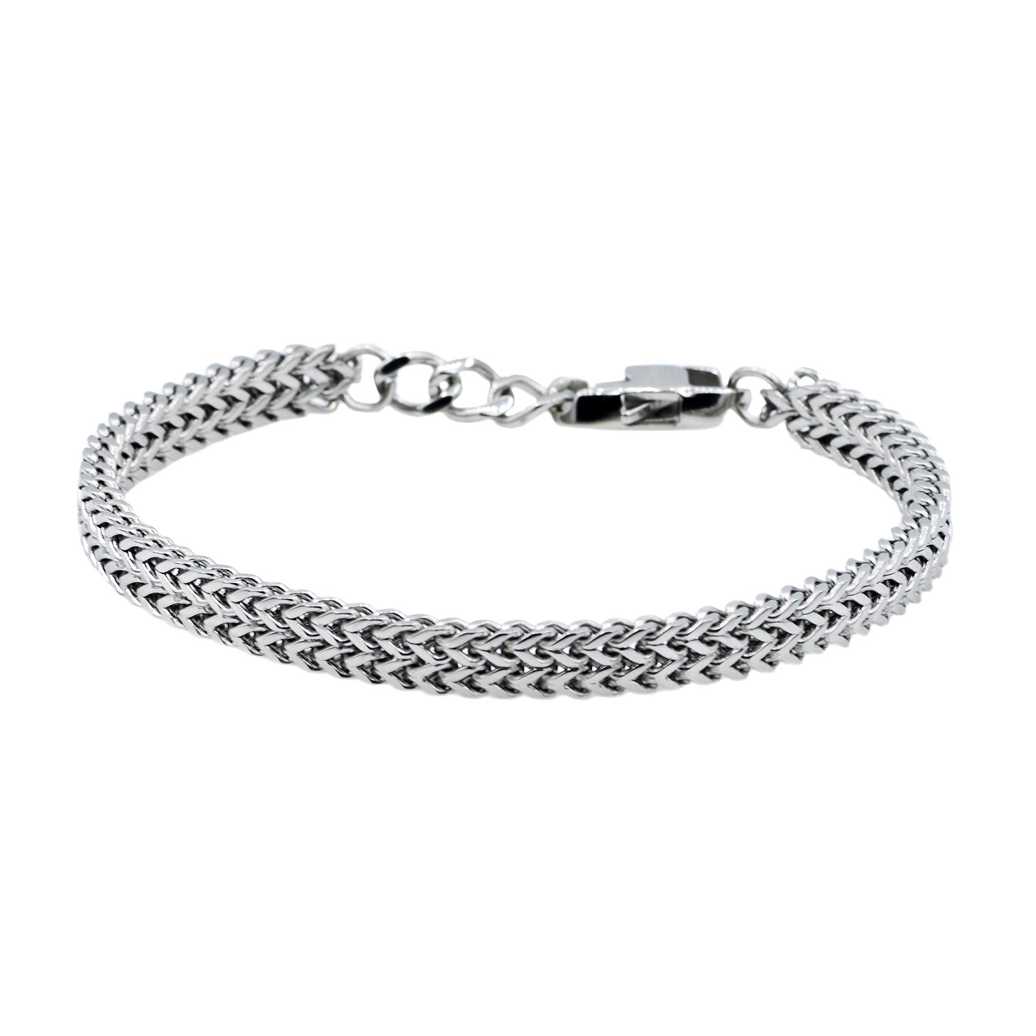 Polished Adjustable Stainless Steel Double Franco Link Bracelet ...